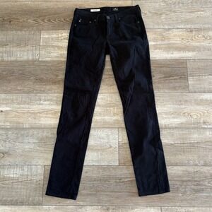 AG Adriano Goldschmied The Stilt Cigarette Leg Jeans Women 26 Black Soft Stretch